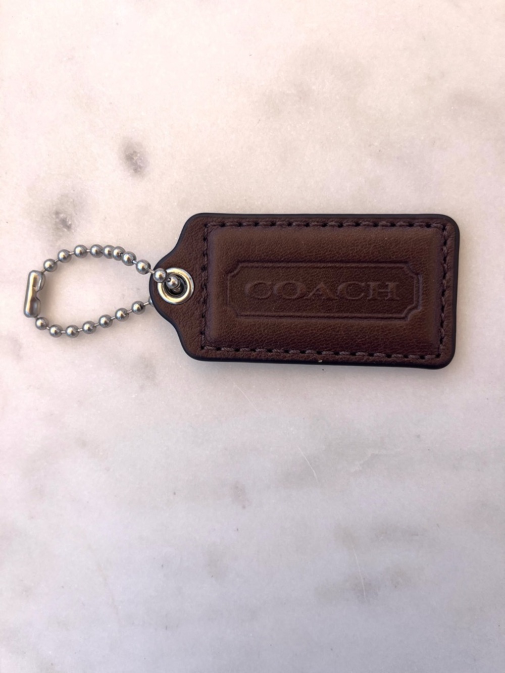 COACH Vintage Leather Hang Tag, Brown